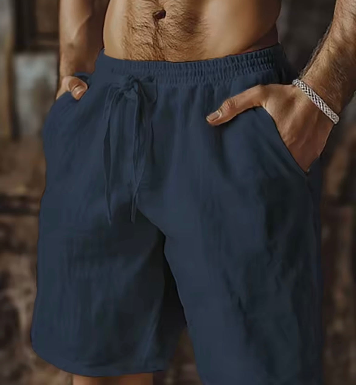 Men's breathable summer shorts by Problems Solved, featuring a Hawaii beach print and lightweight fabric for comfort.