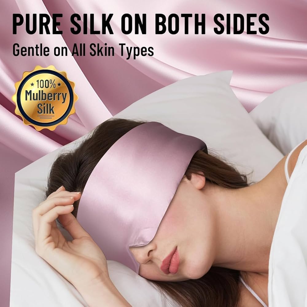 Silk Sleep Mask for Women Men, Mulberry Silk Eye Sleeping Mask