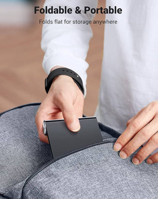 Problems Solved phone stand for desk, black mobile phone holder for iPhone, showing a sleek, stable design holding a smartphone upright.