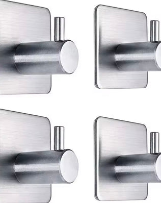 4PCS Stainless Steel Bathroom Robe Hooks Adhesive Wall Hook - Problems Solved