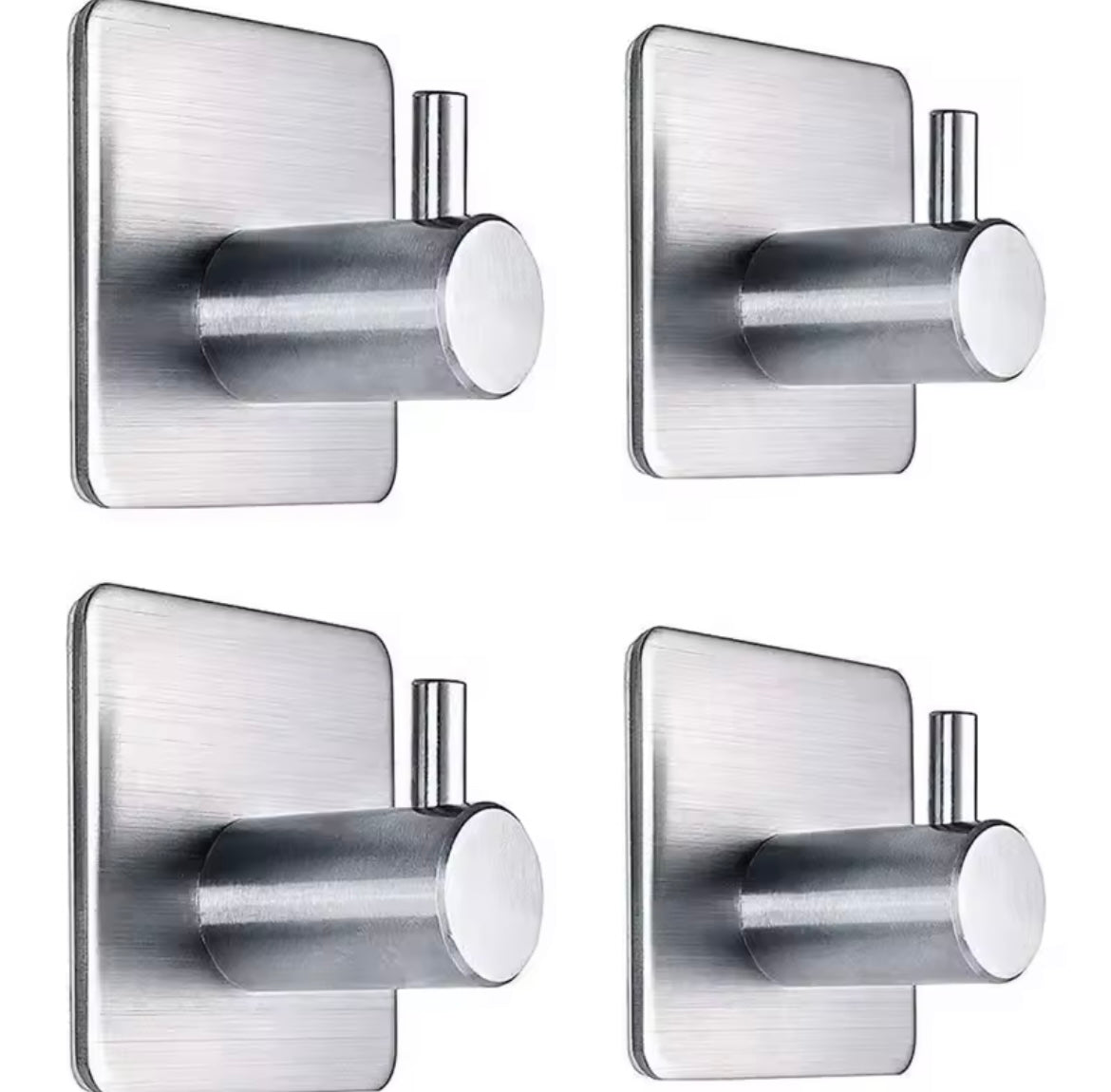 4PCS Stainless Steel Bathroom Robe Hooks Adhesive Wall Hook - Problems Solved