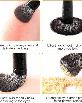 Set of nine Problems Solved eyeshadow makeup brushes for eye makeup application, featuring various brush shapes and sizes.