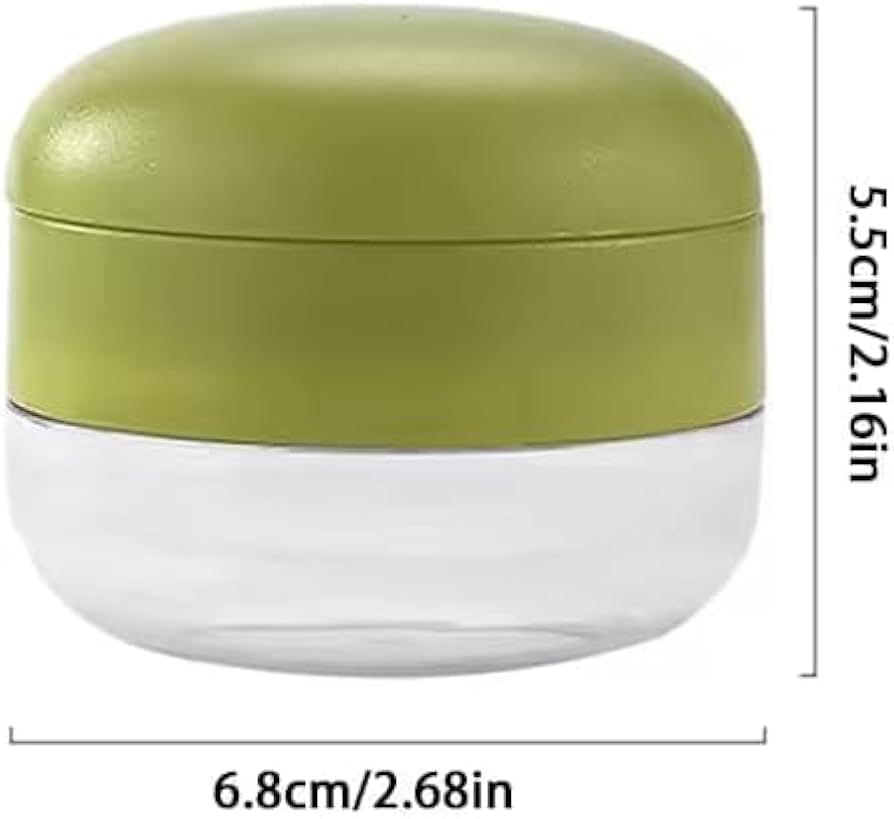 Problems Solved mini garlic chopper and press with container, manual garlic mincer crusher in emptycolor, shown with garlic cloves inside