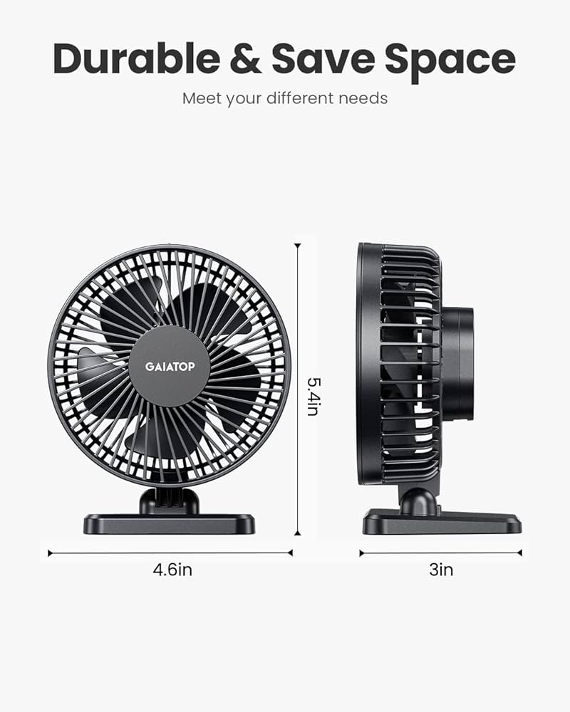 Problems Solved USB desk fan with three-speed settings, compact portable design, quiet operation, ideal for desktop cooling.