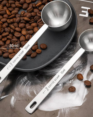2 Pieces 15ml and 30ml Coffee Measuring Sets with Long Handle, Stainless Steel