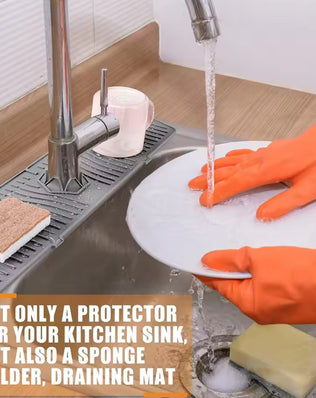 Long Silicone Sink Faucet Splash Guard Mat 2PCS - Problems Solved