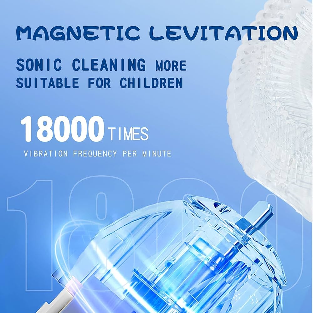 U Shape Electric Toothbrush for Kids with 4 Brush Heads, Sonic Toothbrush for Kids with 5 Modes