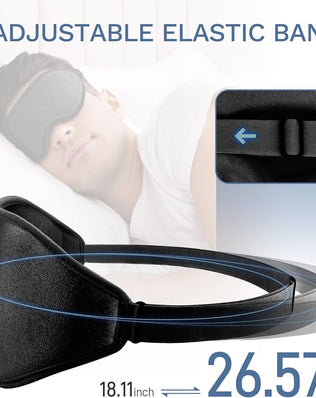 Problems Solved 99% fully block out light eye sleep mask with 3D deep contoured eyes cover for comfortable sleep and eye relief.