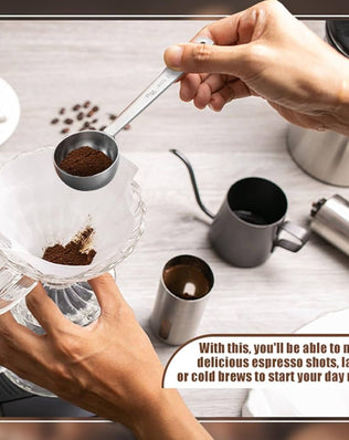 2 Pieces 15ml and 30ml Coffee Measuring Sets with Long Handle, Stainless Steel