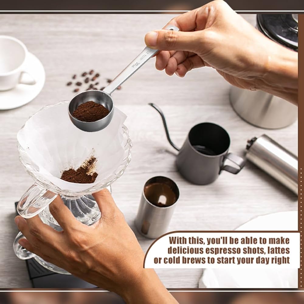 2 Pieces 15ml and 30ml Coffee Measuring Sets with Long Handle, Stainless Steel