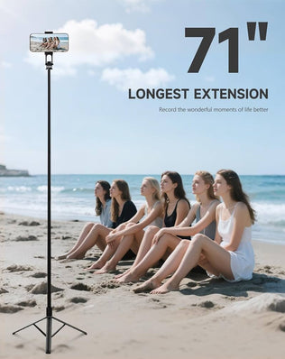 Problems Solved phone tripod and selfie stick, 180cm aluminum extendable tripod for stable photography and selfies.