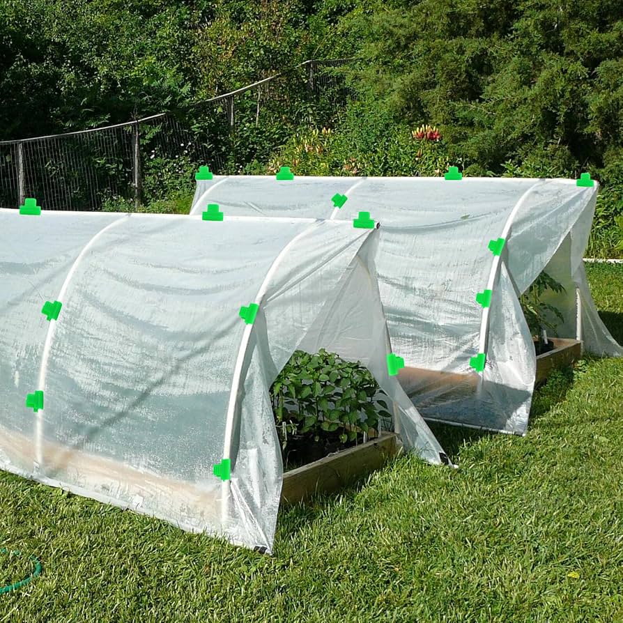 Pack of 50 Greenhouse Clamps, Diameter 11 mm Polytunnel Clip, Garden Plant Clips