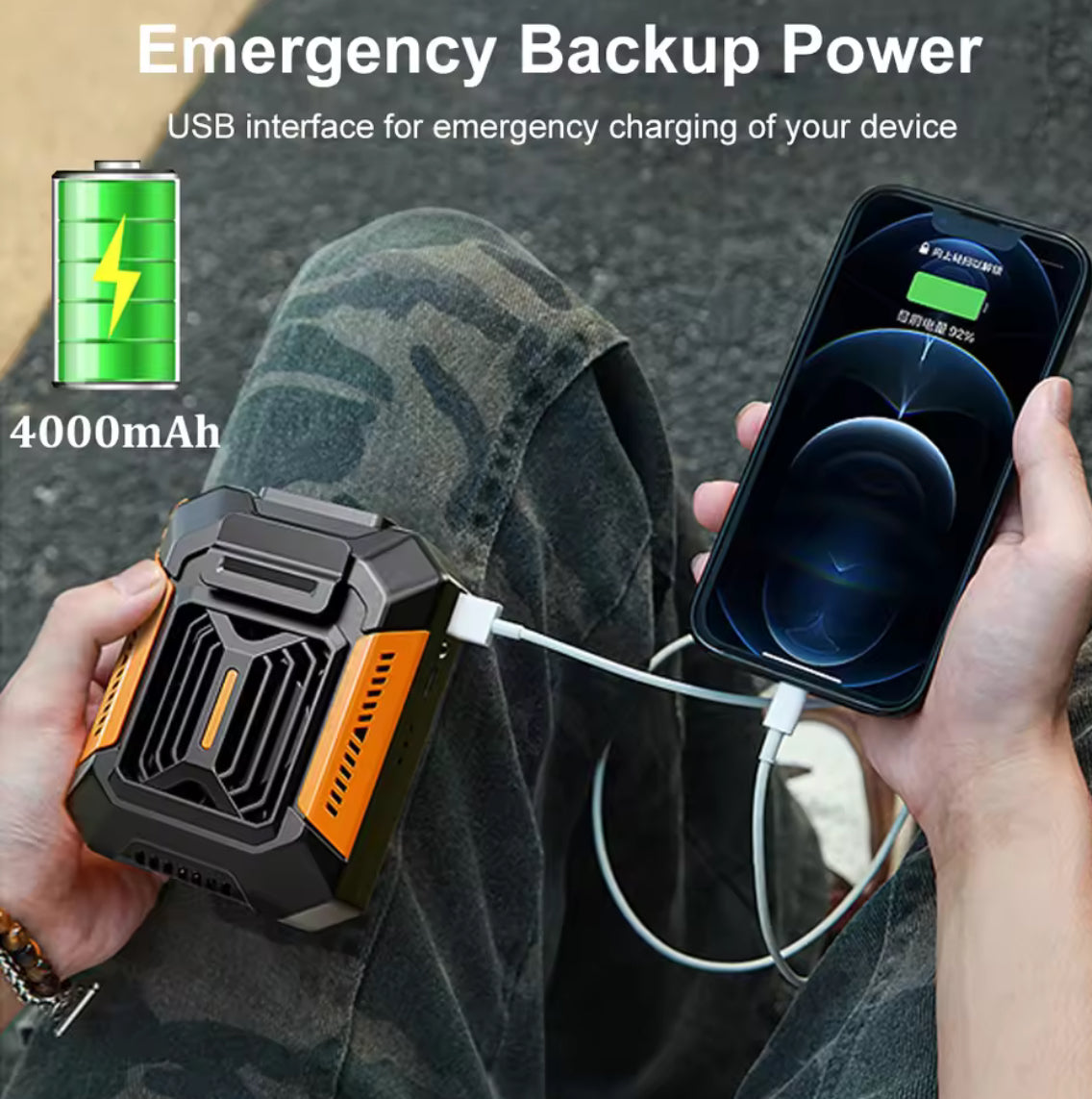 Portable Rechargeable Waist & Neck Fan with Light and Power Bank - Problems Solved