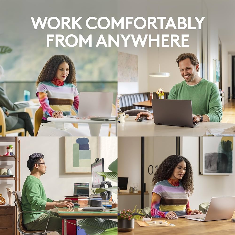 Problems Solved Logitech MX Anywhere 3S wireless mouse with fast scrolling and 8K DPI, shown on a workspace surface