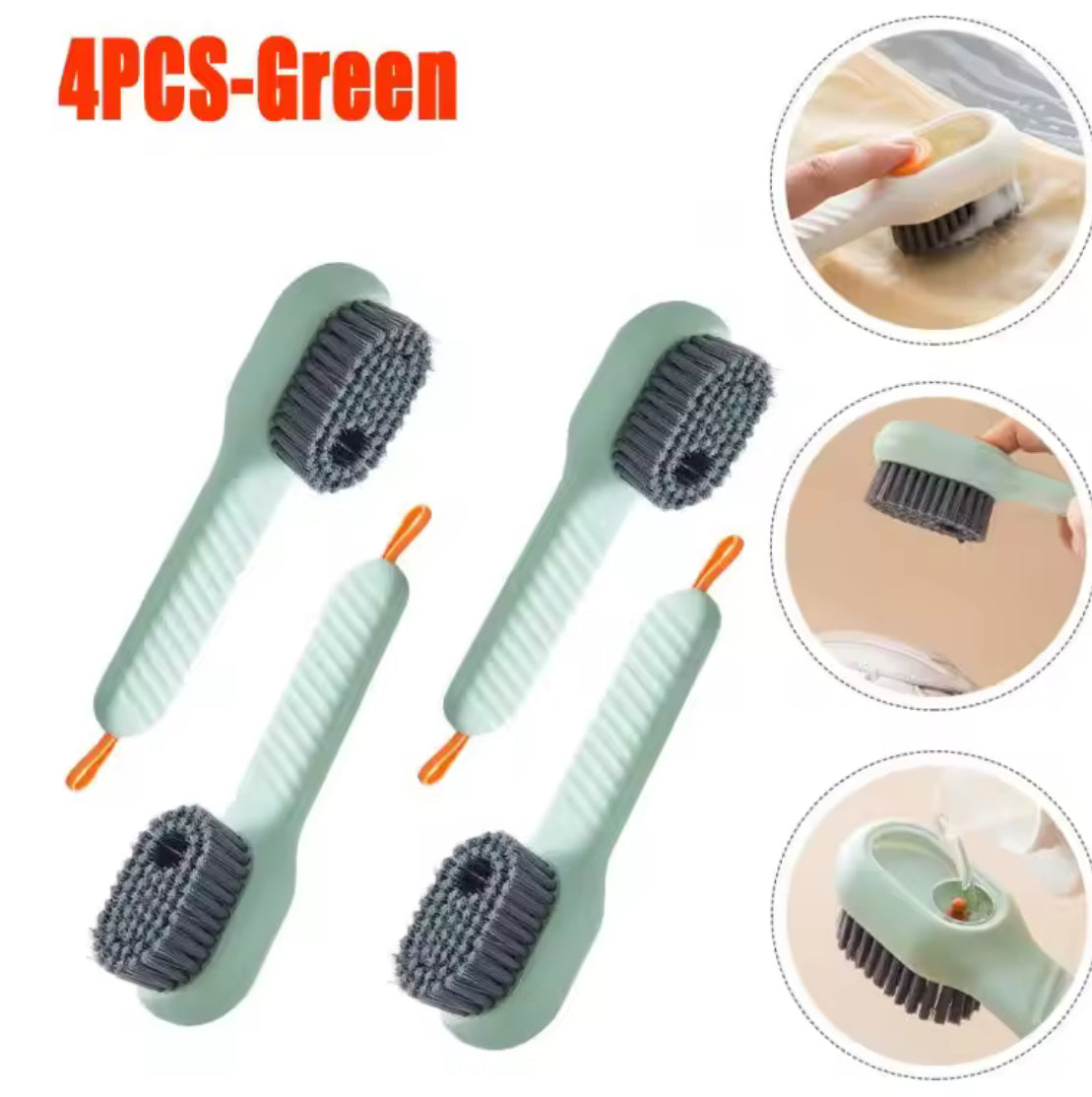 Soap Dispensing Cleaning Brush Soft Bristles 4PCS - Problems Solved