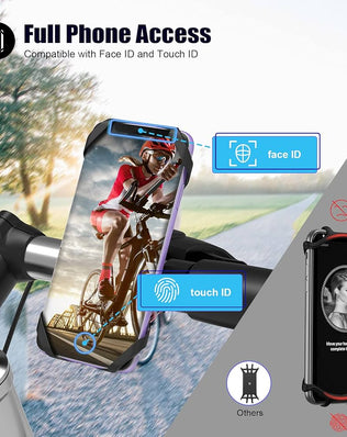 Problems Solved detachable bike phone holder mounted on a bicycle handlebar, universal motorcycle cell phone mount with 360º rotation