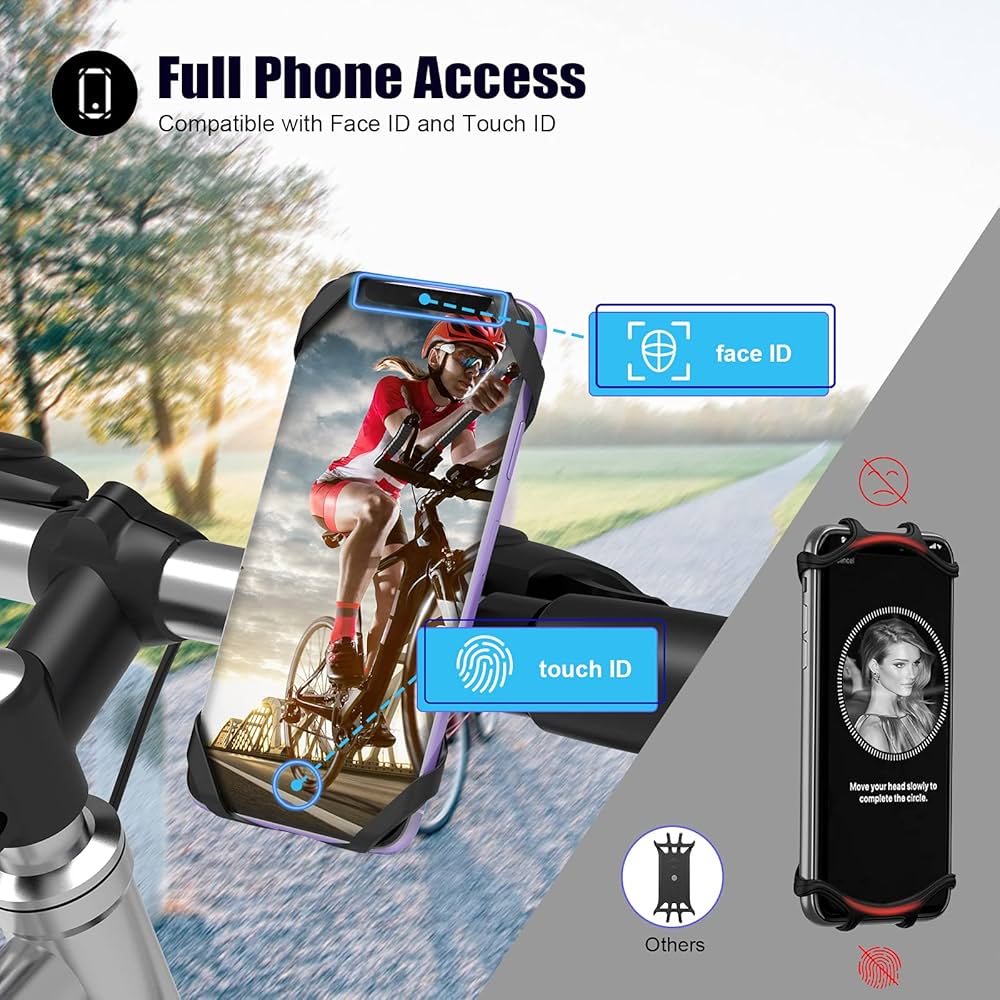 Problems Solved detachable bike phone holder mounted on a bicycle handlebar, universal motorcycle cell phone mount with 360º rotation