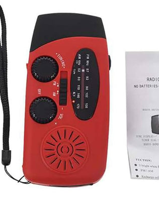 Problems Solved emergency radio with 2000mAh power bank, hand crank, solar panel, and flashlight for outdoor safety and preparedness.