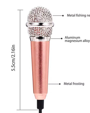 Problems Solved handheld mini stereo microphone with 3.5mm jack, ideal for portable studio speech and recording.