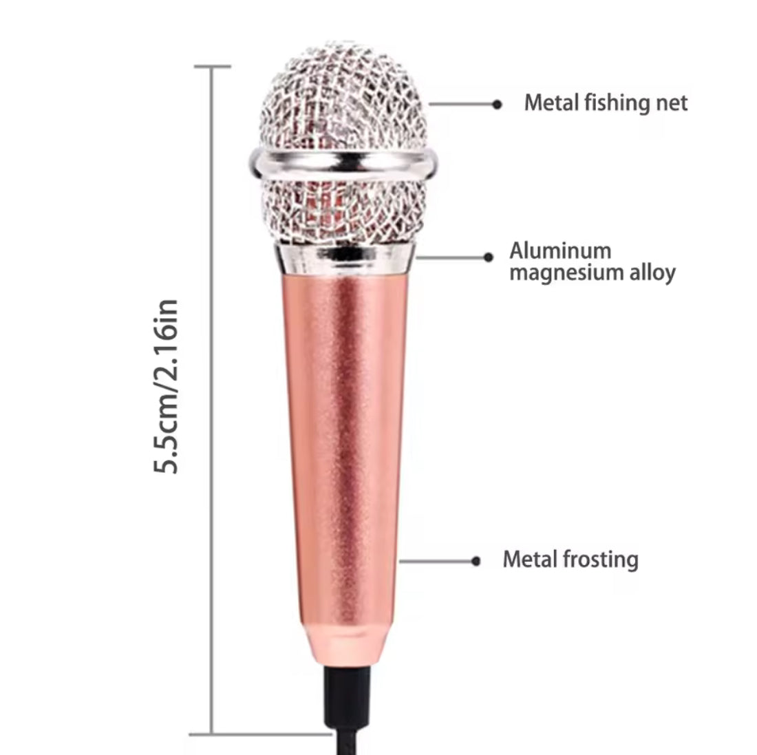 Problems Solved handheld mini stereo microphone with 3.5mm jack, ideal for portable studio speech and recording.