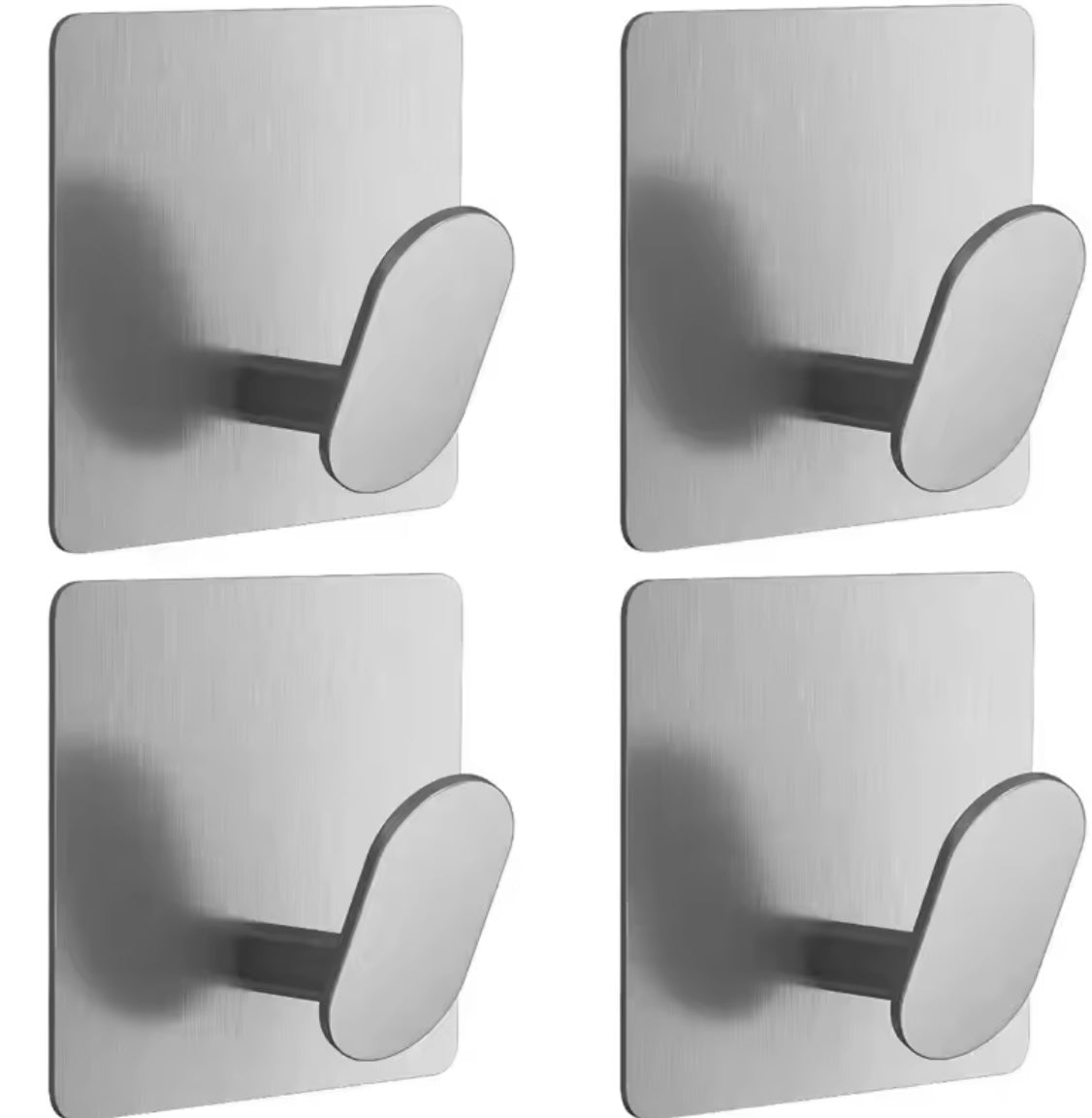 4PCS Stainless Steel Bathroom Robe Hooks Adhesive Wall Hook - Problems Solved