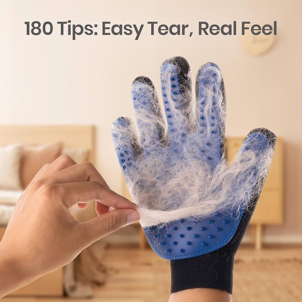 Dog Grooming Glove, Gentle Pet Grooming Glove Brush, Efficient Pet Hair Remover