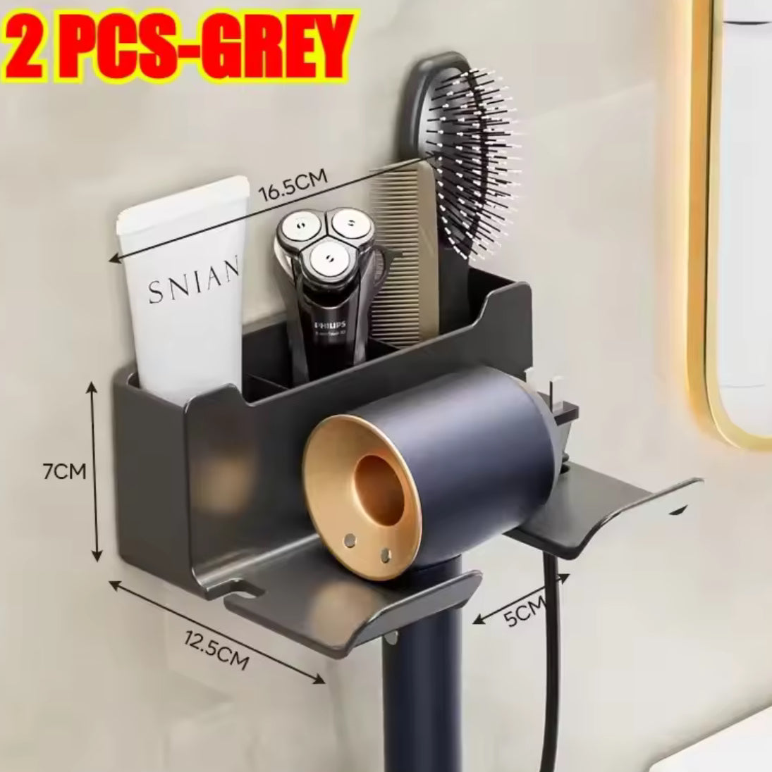 Wall-Mounted Hair Dryer & Styling Tool Holder - Problems Solved