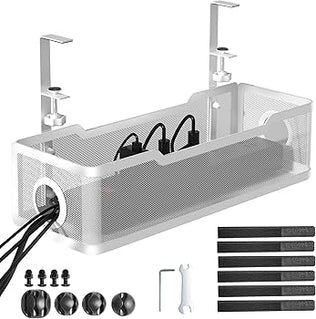 Under Desk Cable Management Tray White, Cinati Cable Management Under Desk