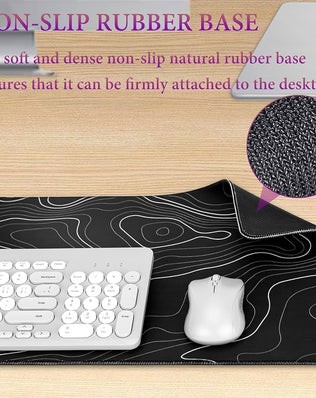 Large Problems Solved gaming mouse pad, 800x300mm desk mat with non-slip base, smooth surface for precise mouse movement.