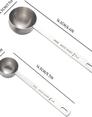 2 Pieces 15ml and 30ml Coffee Measuring Sets with Long Handle, Stainless Steel