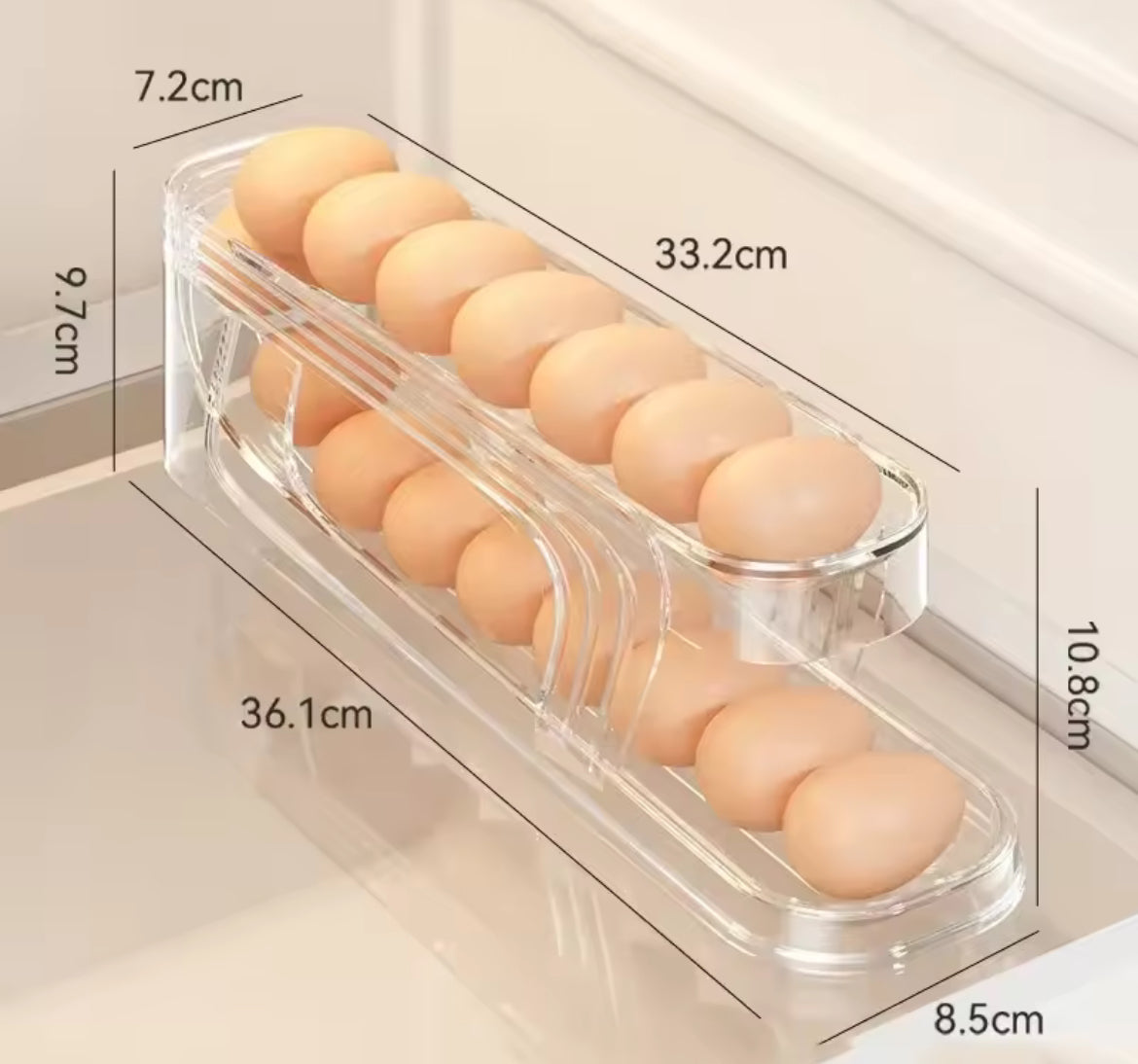 Bilayer Fridge Egg Storage Box Automatic Rolling Eggs Holder Rack - Problems Solved