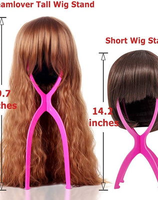 Wig Stand Head, Tall Wig Holder Stand, Black, 3 Pack