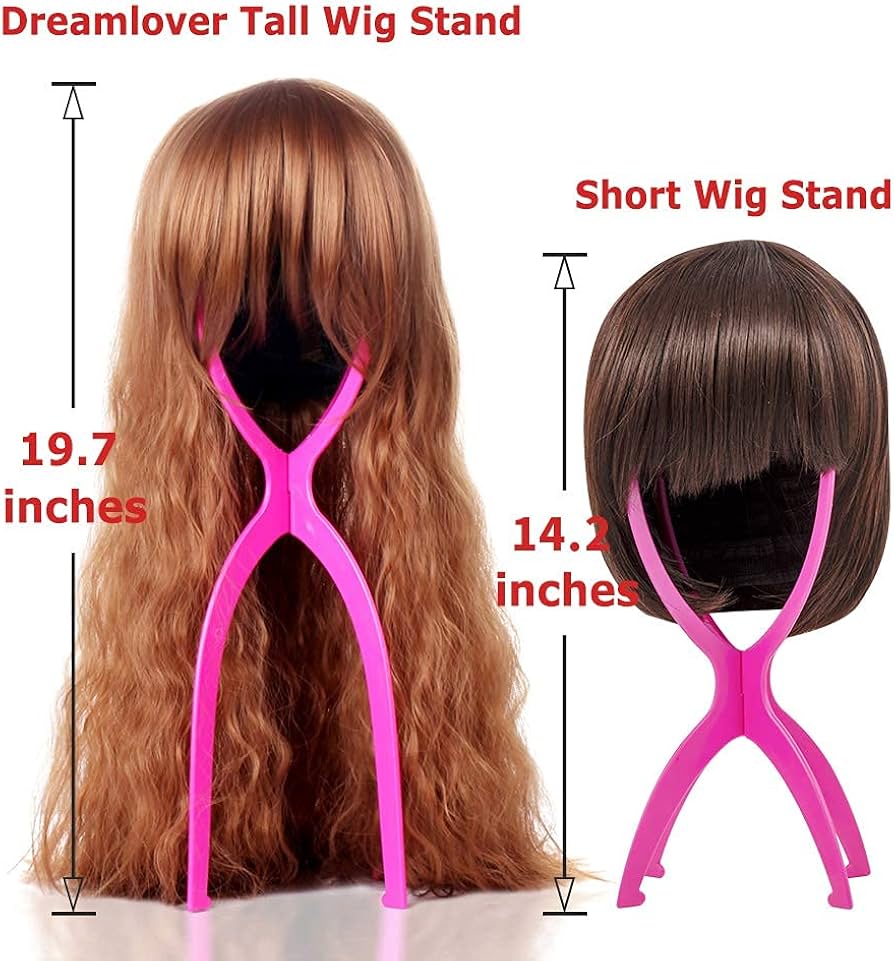 Wig Stand Head, Tall Wig Holder Stand, Black, 3 Pack