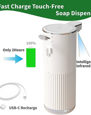 Problems Solved automatic touchless liquid soap dispenser for bathroom, sleek black design with sensor for hands-free use