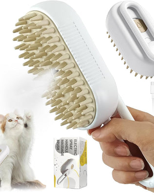A Rechargeable 3 in 1 Multifunctional Cat Grooming Brush