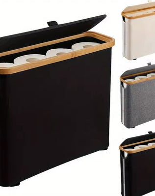Foldable Toilet Paper Holder with Lid Large Capacity Space-Saving - Problems Solved
