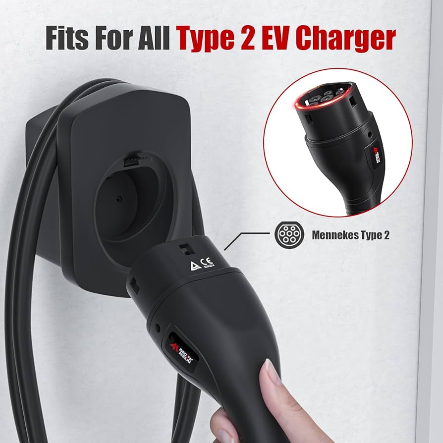 Wall Mount Charging Cable Type ABS Holder for Electric Car with IEC 62196-2 Plug