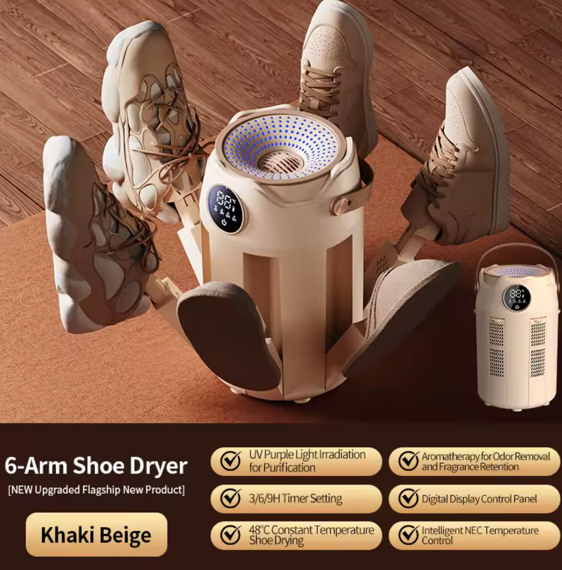 Intelligent Home Portable Folding Six Arms Shoe Dryer - Problems Solved