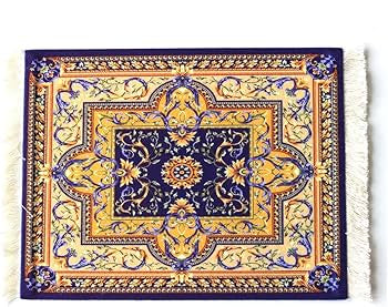 Problems Solved carpet mouse mat featuring a miniature oriental rug design with intricate textile fabric pattern.