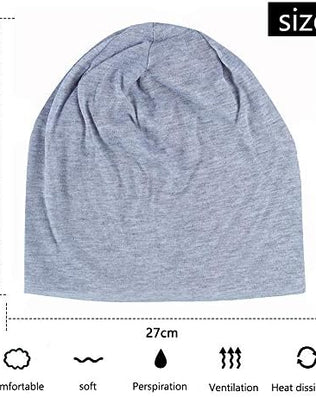Slouchy Beanie Hat - Chemo Cancer Cotton Head Hat Sleep Cap Turban Headwear Stretch