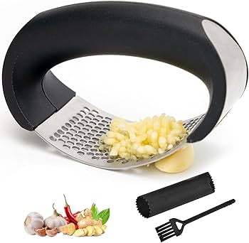 Problems Solved Eastrise stainless steel garlic press rocker crusher masher for efficient garlic crushing and mashing.