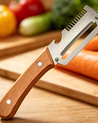 Wooden Multi Functional Vegetable Peeler With Ergonomic Handle For Peeling