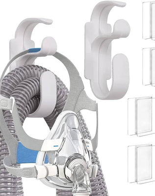 Problems Solved CPAP hose holder hanger set for tubing support, designed to keep CPAP system hoses organized and accessible.