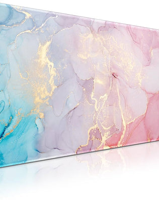 Large Problems Solved gaming mouse mat, 900x400mm XXL desk protector with smooth surface and non-slip base for gaming and office use.