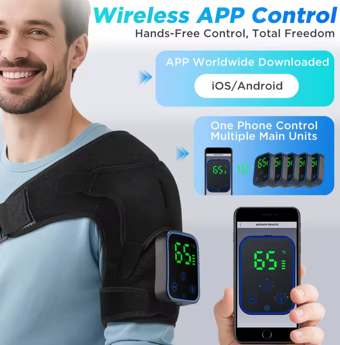 Wireless Shoulder Massager Pad Wrap APP-Controlled - Problems Solved