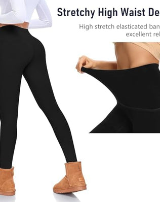 Warm women's thermal leggings by Problems Solved, high-waisted winter thick leggings for women, cozy winter wear