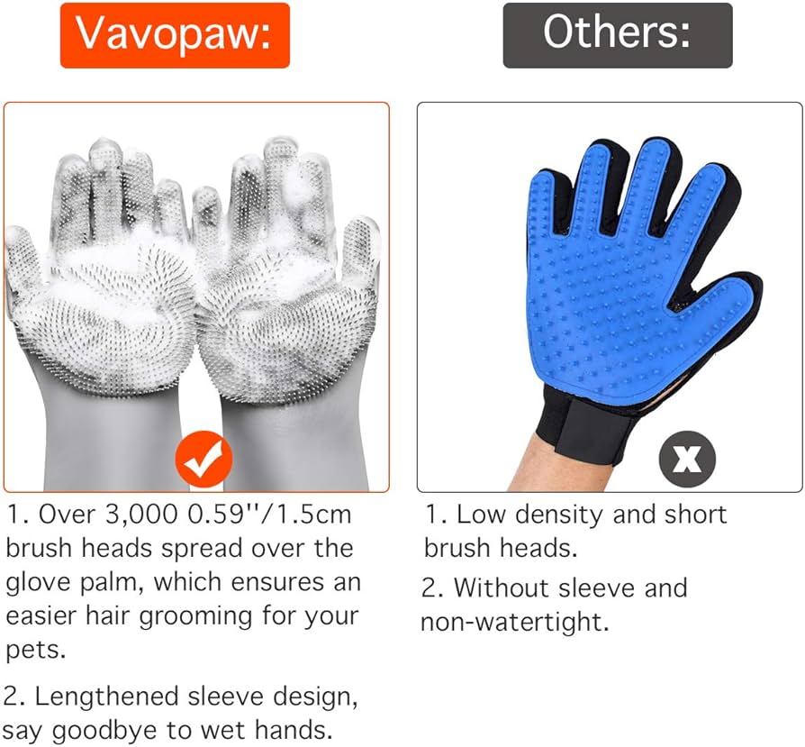 Pet Hair Remover, Gentle Magic Pet Grooming Gloves, Efficient Deshedding Glove for Dogs