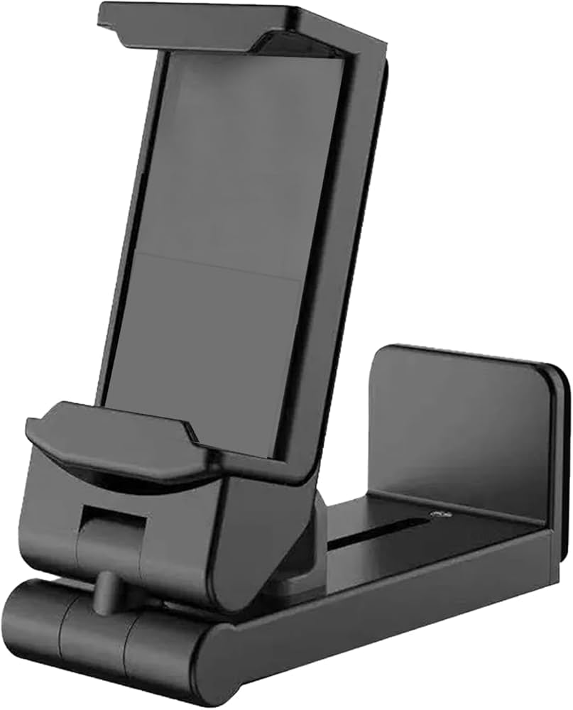 Problems Solved airplane in-flight phone holder with 360° rotating clamp mounted on a car dashboard, adjustable and universal fit.