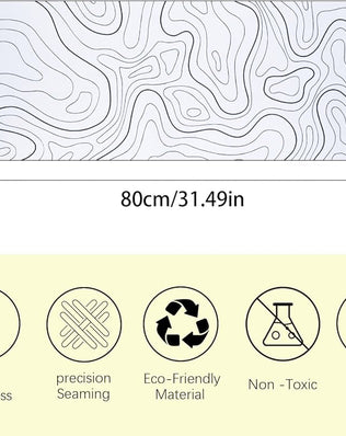 Large Problems Solved topographic contour gaming mouse pad with extended XL surface, featuring detailed terrain design and smooth fabric surface.