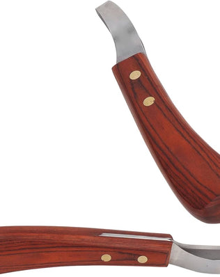 Hoof Knife, Hoof Cutting Knife with Wooden Handle, Farrier Tool for Horses